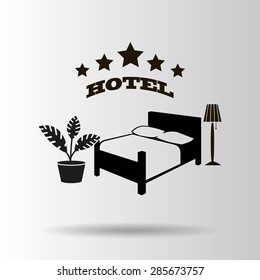vector illustration of the sign of the hotel