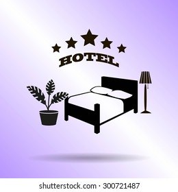 vector illustration of the sign of the hotel