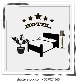 vector illustration of the sign of the hotel
