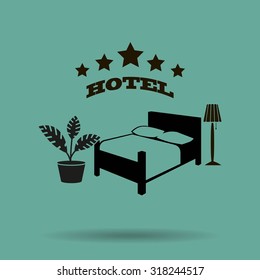 vector illustration of the sign of the hotel