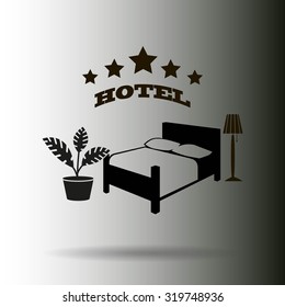 vector illustration of the sign of the hotel