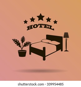 vector illustration of the sign of the hotel