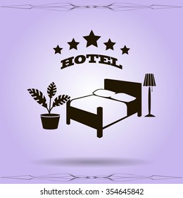 vector illustration of the sign of the hotel