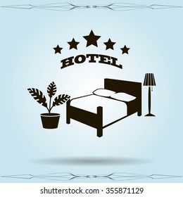 vector illustration of the sign of the hotel