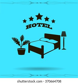 vector illustration of the sign of the hotel