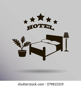vector illustration of the sign of the hotel