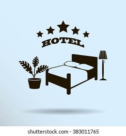 vector illustration of the sign of the hotel