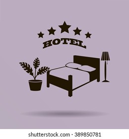 vector illustration of the sign of the hotel