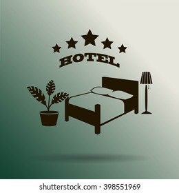 vector illustration of the sign of the hotel