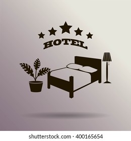 vector illustration of the sign of the hotel