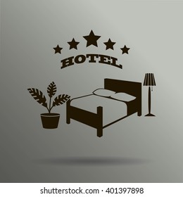 vector illustration of the sign of the hotel