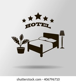vector illustration of the sign of the hotel