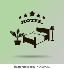 vector illustration of the sign of the hotel