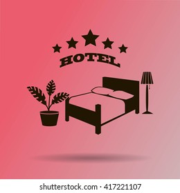 vector illustration of the sign of the hotel