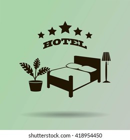 vector illustration of the sign of the hotel