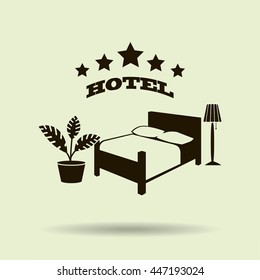 vector illustration of the sign of the hotel