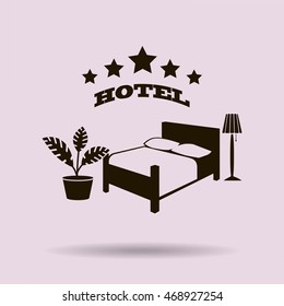 vector illustration of the sign of the hotel