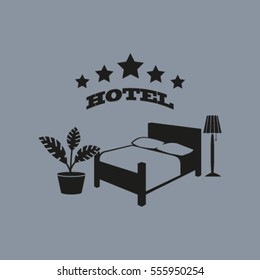 vector illustration of the sign of the hotel