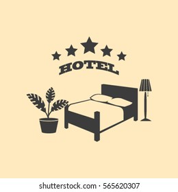 vector illustration of the sign of the hotel