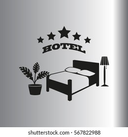 vector illustration of the sign of the hotel