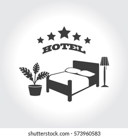 vector illustration of the sign of the hotel