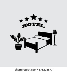 vector illustration of the sign of the hotel
