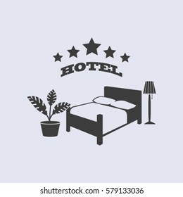 vector illustration of the sign of the hotel