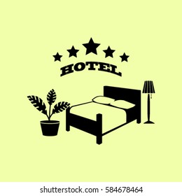 vector illustration of the sign of the hotel