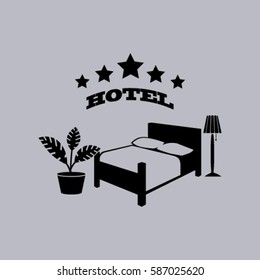 vector illustration of the sign of the hotel