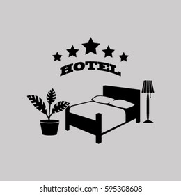 vector illustration of the sign of the hotel