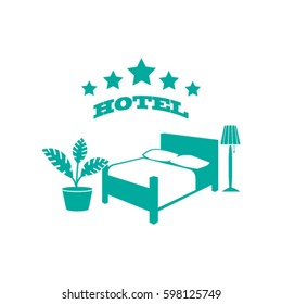 vector illustration of the sign of the hotel