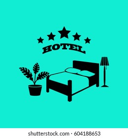 vector illustration of the sign of the hotel