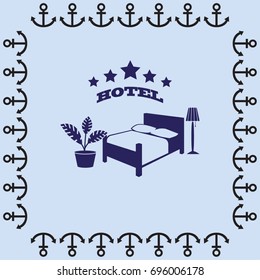 vector illustration of the sign of the hotel