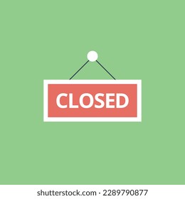 Vector illustration of the sign icon closed, signboard closed.