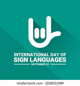 Vector illustration, sign language for i love you, as a banner, poster or symbol, international day of sign languages.