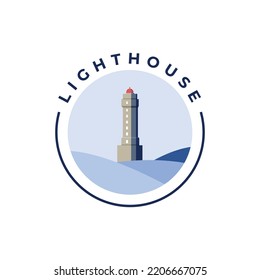 Vector illustration sign lighthouse logo