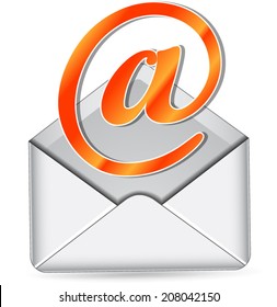 Vector illustration of at sign mail icon concept