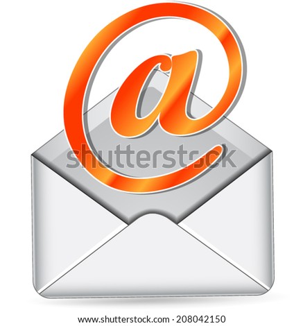 Vector illustration of at sign mail icon concept