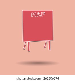 Vector illustration of  Sign Map color background.