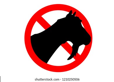 Vector illustration of the sign "no goats"