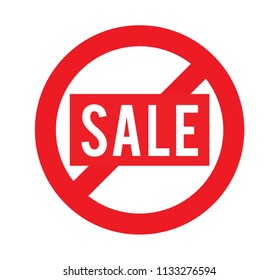 vector illustration sign of no used sale sign, dont get sale for market