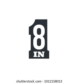 Vector Illustration Sign Numbers "eight in one" Isolated on White background. Figures 8 in 1 icon. Vector banner with eight and one numeral