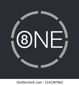 Vector Illustration Sign Numbers "eight in one" Isolated on White background. Figures 8 in 1 icon. Vector banner with eight and one numeral