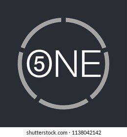 Vector Illustration Sign Numbers "five in one" Isolated on White background. Figures 5 in 1 icon. Vector banner with five and one numeral