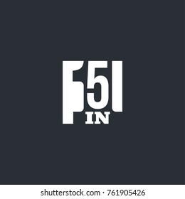 Vector Illustration Sign Numbers "five in one" Isolated on White background. Figures 5 in 1 icon. Vector banner with five and one numeral