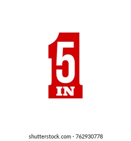 Vector Illustration Sign Numbers "five in one" Isolated on White background. Figures 5 in 1 icon. Vector banner with five and one numeral