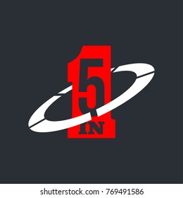 Vector Illustration Sign Numbers "five in one" Isolated on White background. Figures 5 in 1 icon. Vector banner with five and one numeral