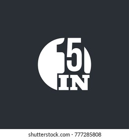 Vector Illustration Sign Numbers "five in one" Isolated on White background. Figures 5 in 1 icon. Vector banner with five and one numeral