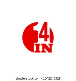 Vector Illustration Sign Numbers "four in one" Isolated on White background. Figures 4 in 1 icon. Vector banner with four and one numeral