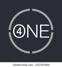 Vector Illustration Sign Numbers "four in one" Isolated on White background. Figures 4 in 1 icon. Vector banner with four and one numeral